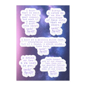 liefdesverdriet teksten sticker set
