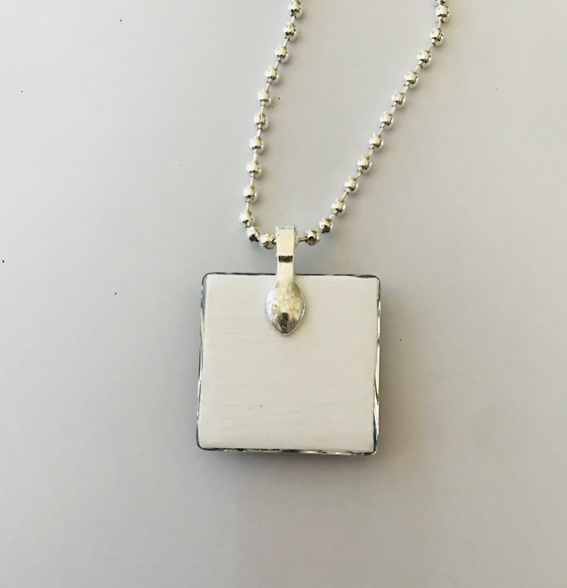 Faith Square Glass Tile Pendant Etsy