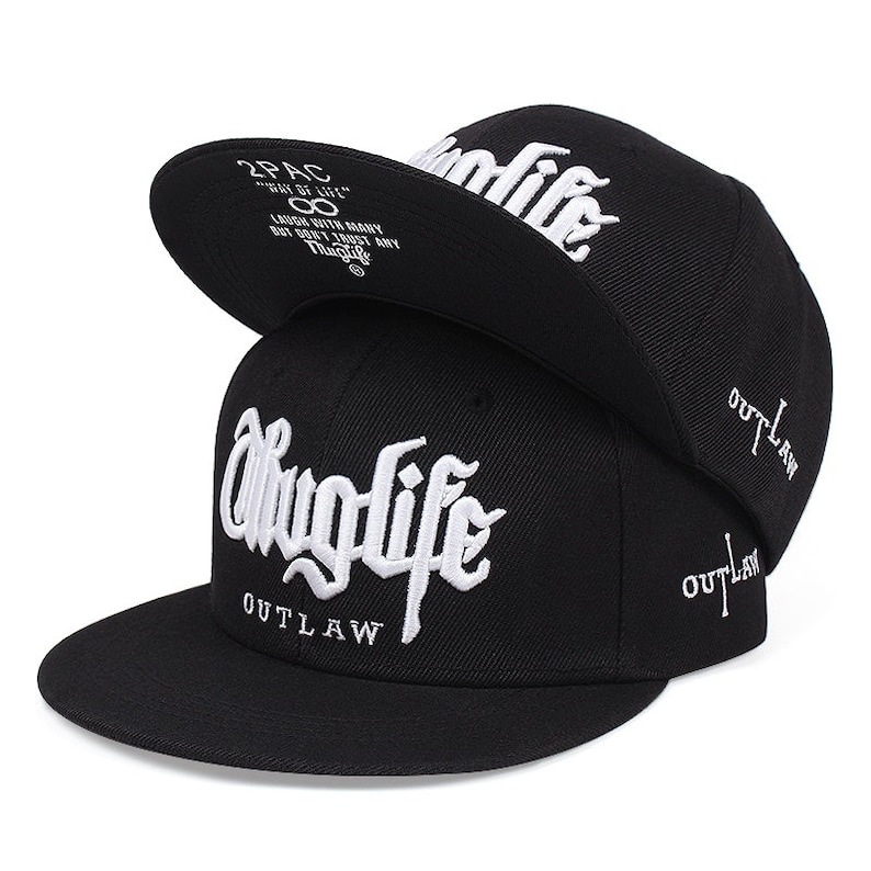 Thuglife Outlaw Embroidery Snapback Hat Hiphop 2023 Fashion Etsy