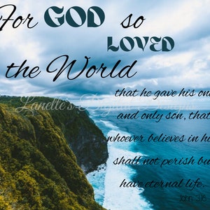 Bibel-Vers John 3:16, Christian 20 Unzen Skinny Tumbler Wrap, Instant Download, digitale Datei, PNG