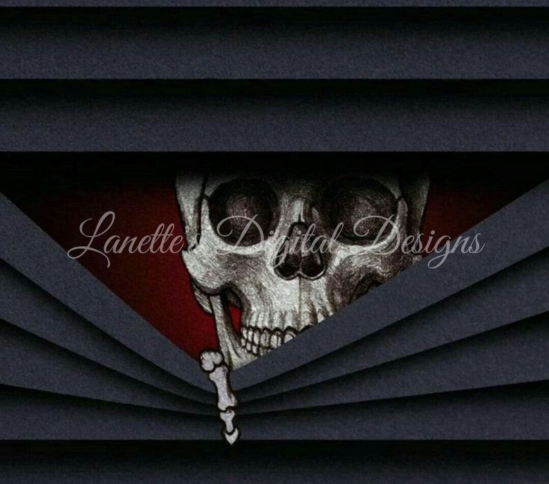 Skeleton Peeking Through Window Blinds 20oz Skinny Tumbler Etsy