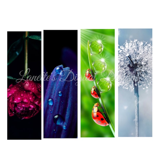 Dew Drops, Flowers, Instant Download, Pen Wraps