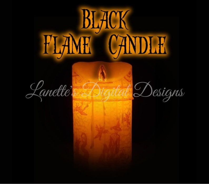 Black Flame Candle Black Background Candle Glow Instant Etsy