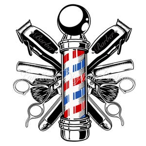 Symbole du coiffeur, fond clair, papier pour verre de 20 oz, téléchargement immédiat, fichier numérique, PNG