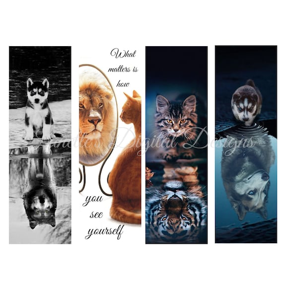 Reflection of Cat and Lion Reflection of Dog and Wolf Pen Etsy