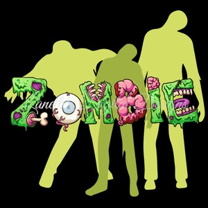 Shirt Decal, Zombie, Instant Download, Digital File, PNG