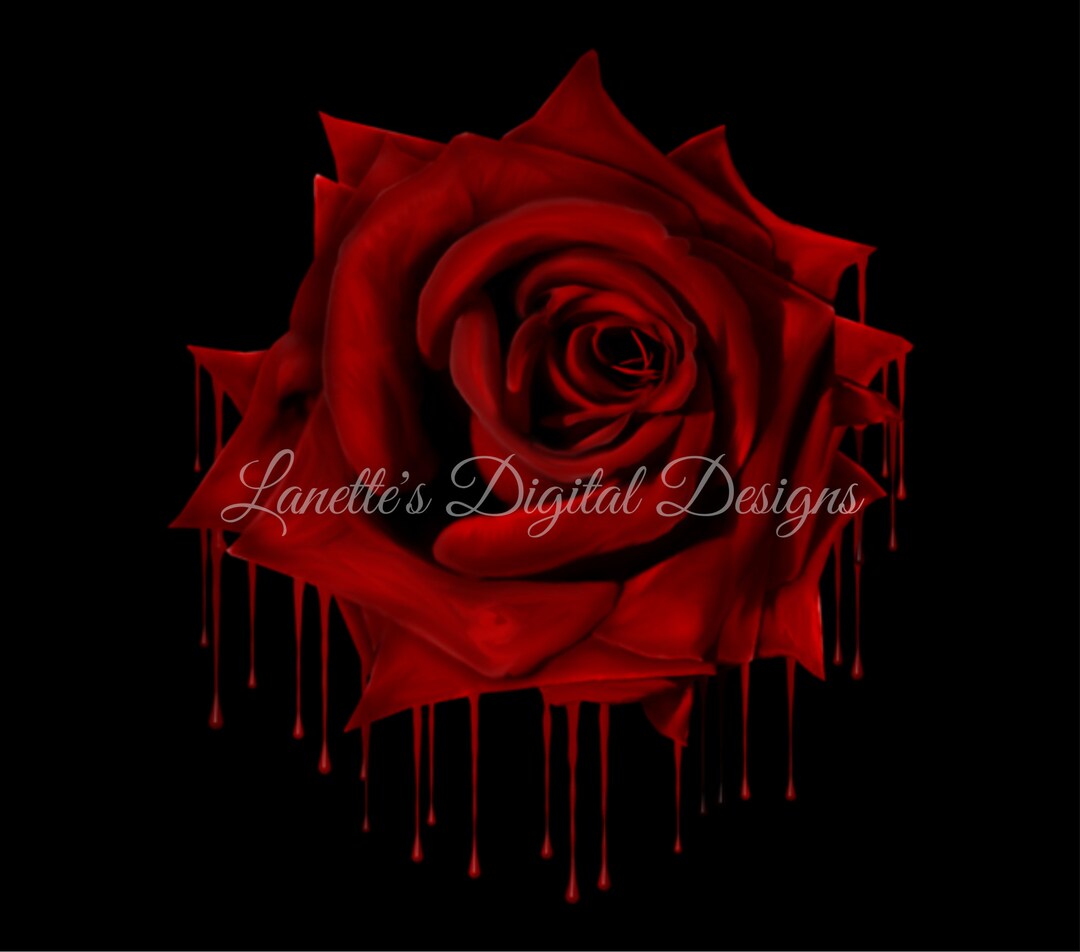 Bloody Red Rose 20oz Tumbler Wrap: PNG Digital File - Etsy
