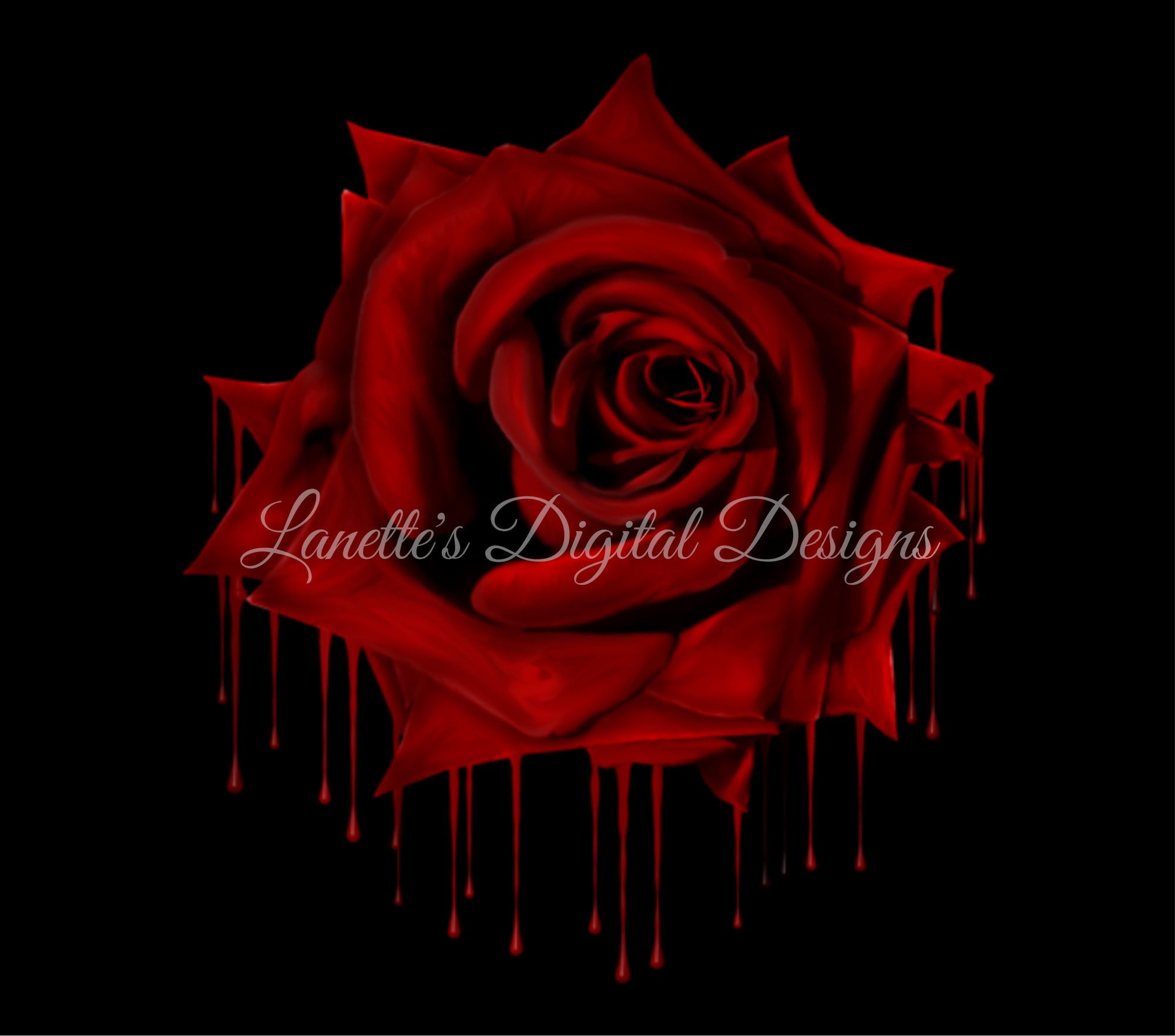 Bloody Red Rose 20oz Tumbler Wrap: PNG Digital File - Etsy