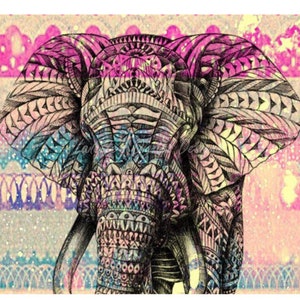 Boho Colorful Elephant 20oz Skinny Tumbler Wrap, Tumbler Decal, Digital Download, PNG File