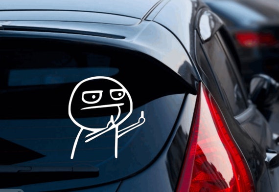 Funny Middle Finger Meme Stickman Flip off Vinyl Decal FREE 