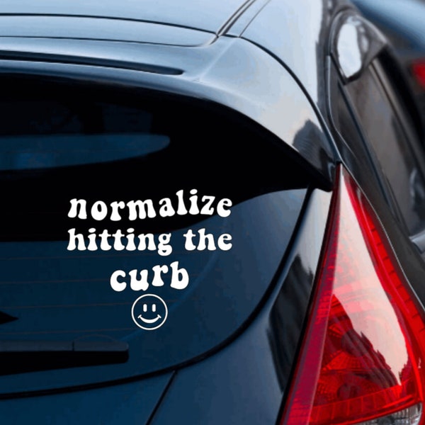 Normalize hitting the curb decal - Funny decal - Car decal - Curb decal - Funny car decal - Smiley face decal - Smiley face car decal