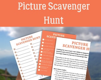 Picture Scavenger Hunt for Families | Kids Treasure Search | Photo Hunt Checklist
