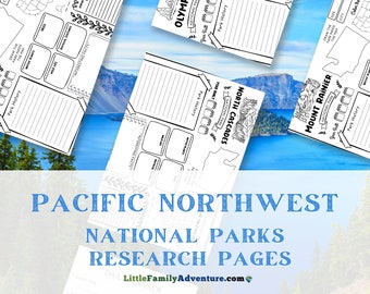 Pacific Northwest National Parks Research Pages | Landmark Coloring Sheets for Kids | Washington State Parks |