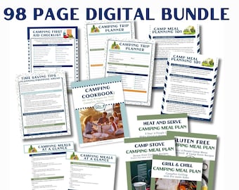 Stress Free Camping Bundle: Camping Meal and Trip Planner | Complete Digital Camping Planner | Tent Camping Planner with 4 Trip Menus