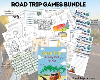 Road Trip Activity Pack For Kids | Vacation Game Bundle | Digital FUN Pack for Road Trips, Vacations, and Hours of Travel Realted Fun