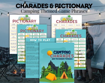 Camping Charades & Pictionary | Digital Download Outdoor Games |