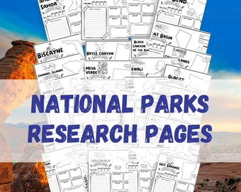 National Park Research Pages | National Park Coloring Sheets | Grand Canyon | Yellowstone | Yosemite Unit Study