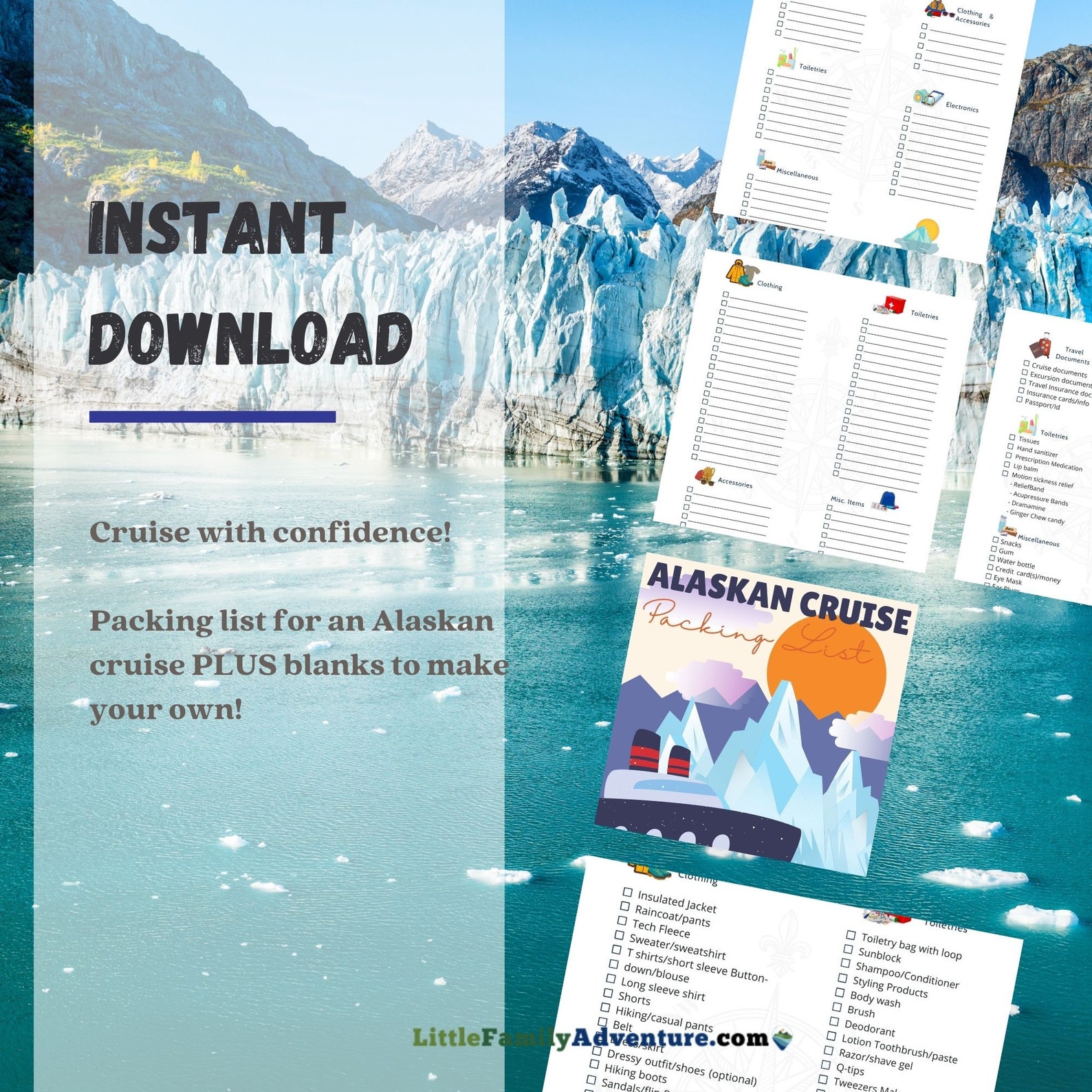 Alaska Cruise Packing List Printable Travel Checklist (PDF Download