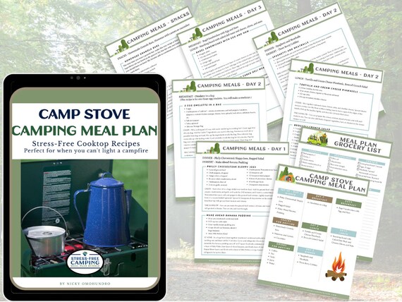Camp Stove 3 Day Camping Menu 9 Recipes Digital Download | Etsy