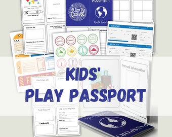 Printable Kids Travel Passport | Play Passport with Stamps | Pretend Travel Documents for Homeschoolers