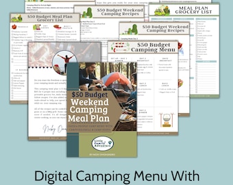 3 Day Camp Menu with  Budget Friendly Recipes | Digital Download Camping Meal Plan + Recipes + Grocery List