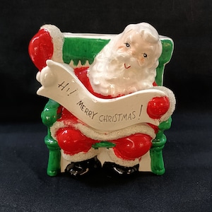 Vintage Ucagco Japan Santa ceramic planter - Kitschy Santa planter - Christmas -1960&#39;s - mid century ceramics