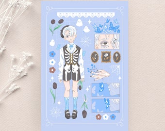 Postcard- "Skeleton Boy"