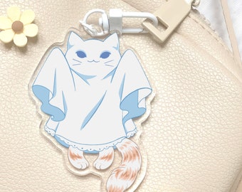 Acrylic Keychain - Ghost Cat