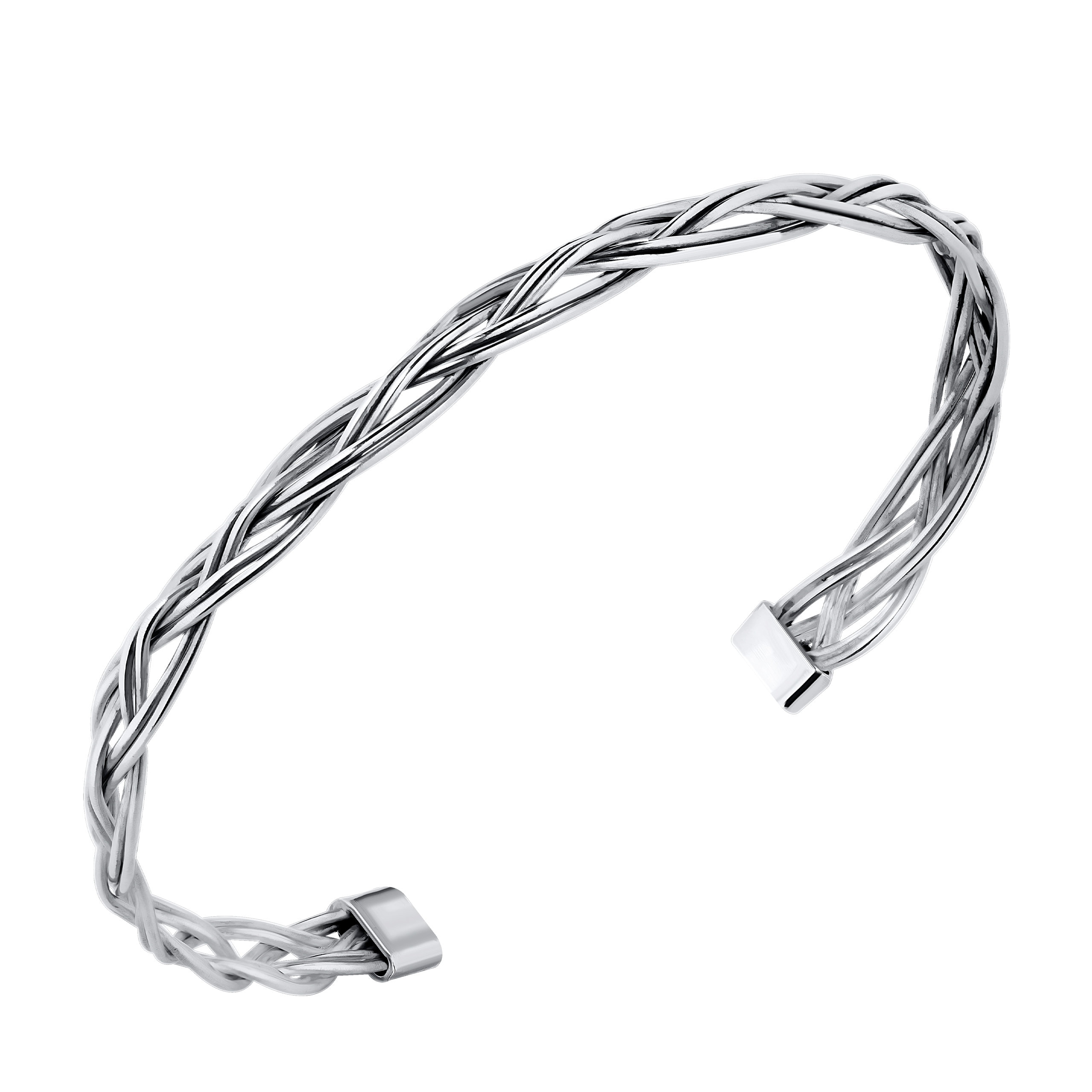Mens Ladies Solid 925 Sterling Silver Cuff Bangle Bracelet 7 mm 62 x 50 UK Gift