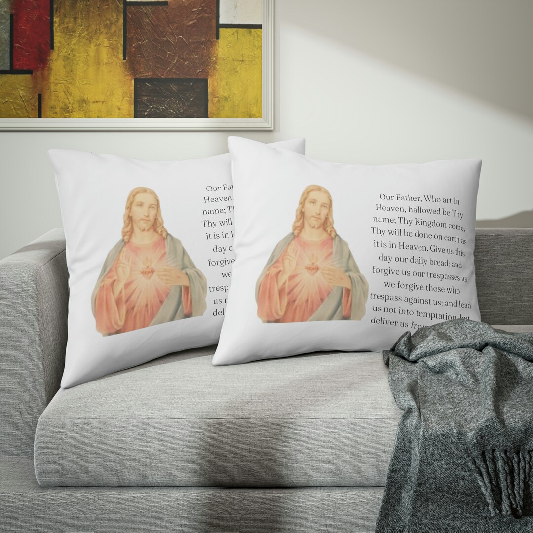 Lords Prayer Pillow Catholic Pillow Catholic Prayer Baptism Etsy