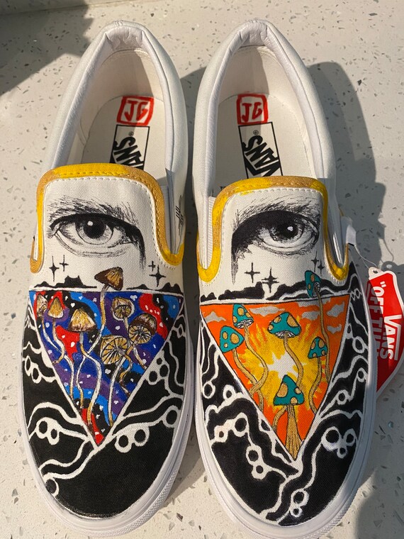 JG Custom Inked waiting for the Sun Vans Slip Ons Shoes Psychadelic Design  - Etsy