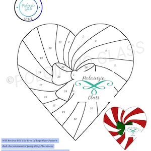 Candy Heart Stained Glass Pattern Digital PDF PNG Download