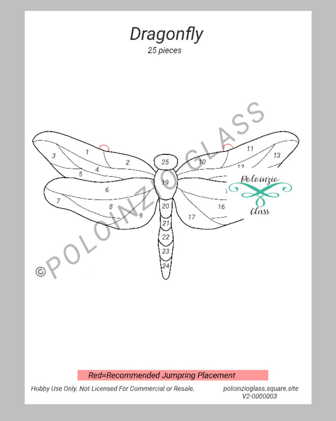 Dragonfly Stained Glass Pattern Printable PDF, 50% OFF