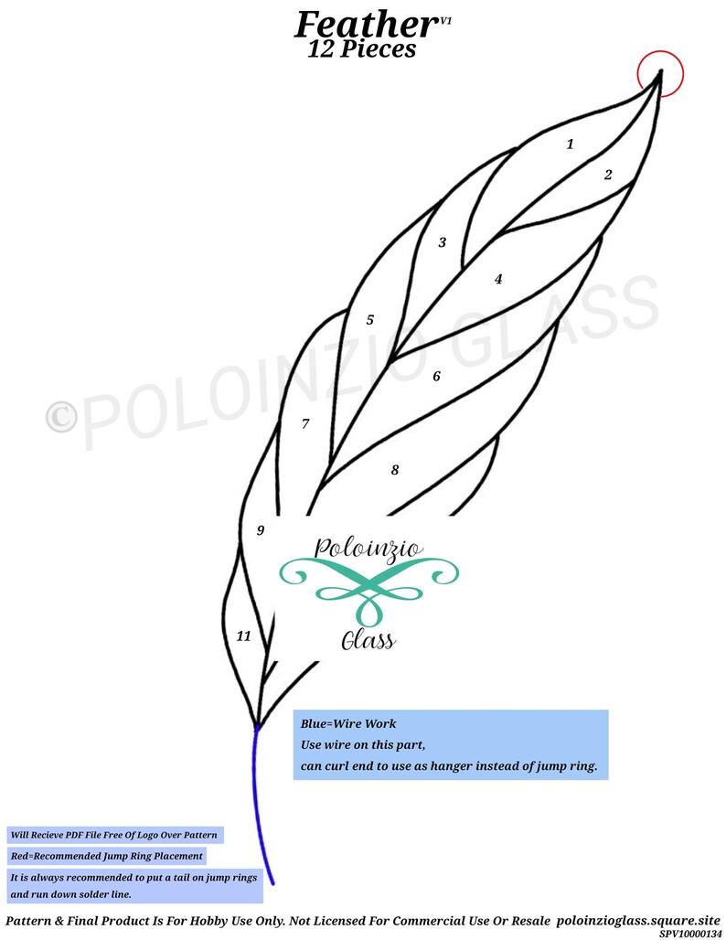 Feather Stained Glass Pattern Digital PDF Download - Etsy