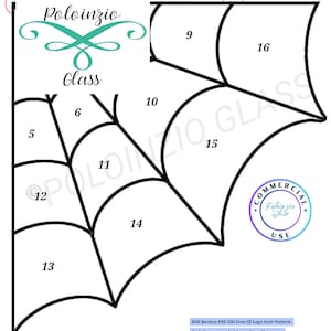 Corner Spiderweb v4  Stained Glass Pattern Commercial or Hobby Use  Digital PDF PNG Download