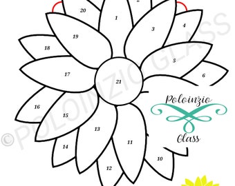 Sunflower Stained Glass Pattern V2 Commercial or Hobby Use Digital PDF PNG Download