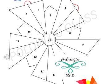 Pinwheel Stained Glass Pattern Commercial Hobby Use PDF PNG Digital Download