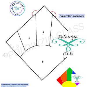 Peut inclure: Un diagramme montrant comment réaliser un vitrail représentant un lever ou un coucher de soleil. Le motif est composé de six morceaux de verre, les numéros 1 à 6 indiquant le placement de chaque morceau. Le diagramme comprend également une légende des couleurs indiquant les couleurs des morceaux de verre. Le texte "Parfait pour les débutants" est inclus dans l'image.