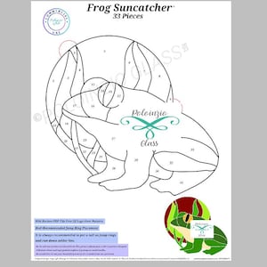 Może przedstawiać: Czarno-biały rysunek wzoru łapacza słońca w kształcie żaby z 33 częściami. Wzór jest oznaczony numerami od 1 do 33. Tekst "Poloinzio Class" znajduje się w środku obrazu.