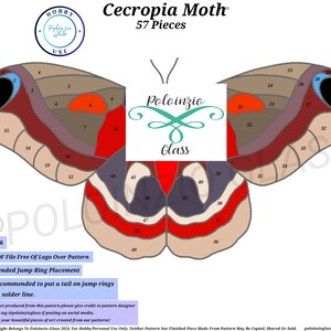 Cecropia Moth Stained Glass Pattern Digital PDF Download - Etsy