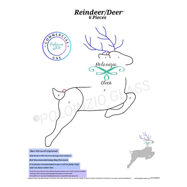 Motif de vitrail de renne ou de cerf Utilisation commerciale ou de passe-temps numérique PDF à télécharger PNG
