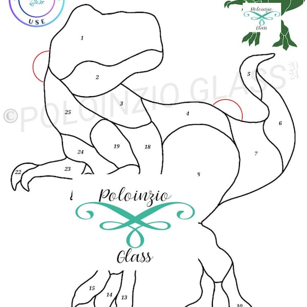 Stained Glass Dinosaur Etsy