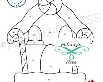 Gingerbread House Stained Glass Pattern Digital PDF PNG Download