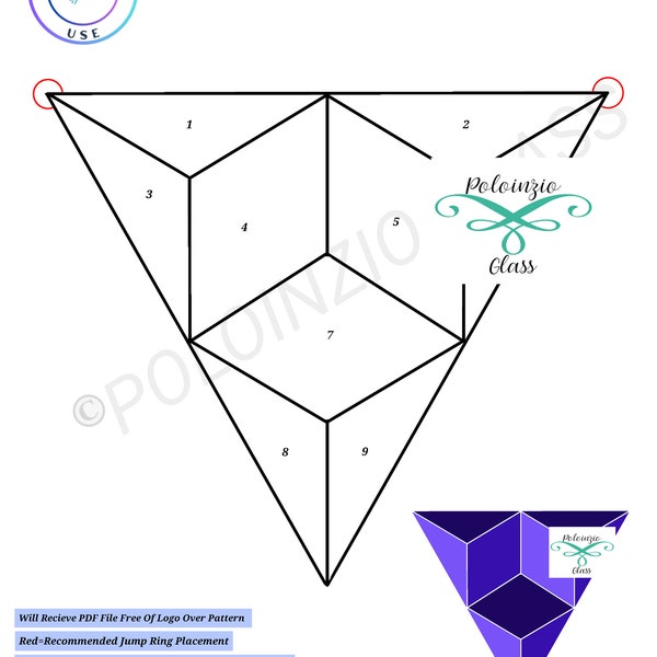 Geometric Triangle Stained Glass Pattern Commercial or Hobby Use  Digital PDF PNG Download