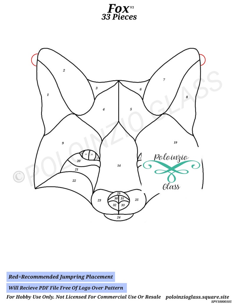 Fox Stained Glass Pattern Instant Digital PDF Download - Etsy
