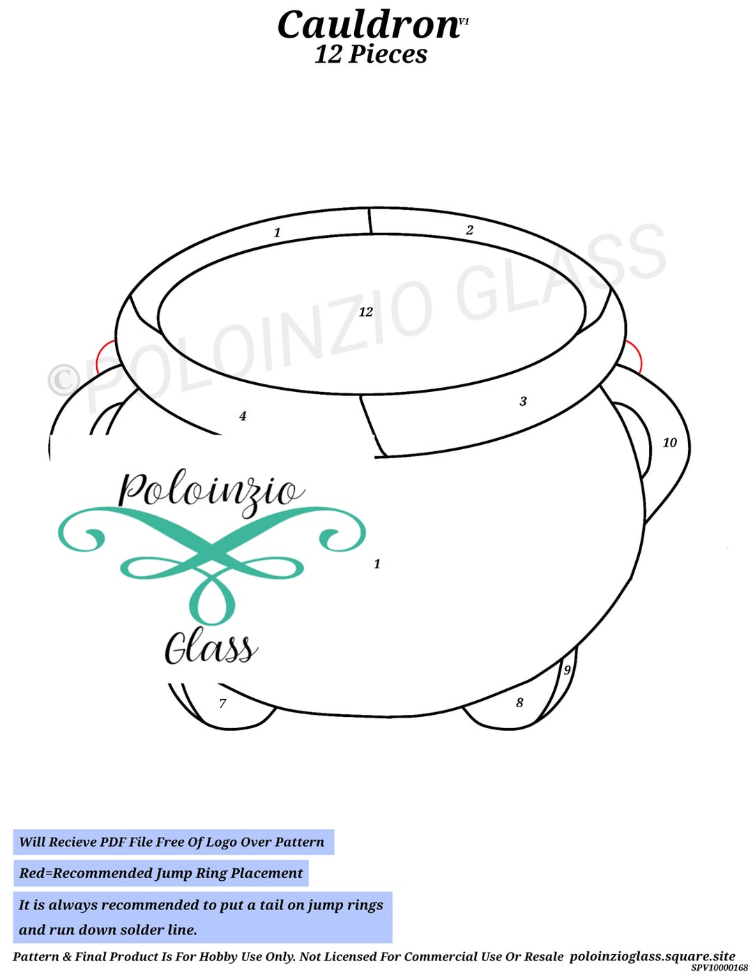Cauldron Halloween Stained Glass Pattern Digital PDF Download - Etsy