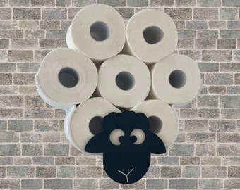 Cloud - toilet paper holder sheep | Wall black/white | Toilet roll holder toilet roll holder | Replacement roll holder toilet paper holder