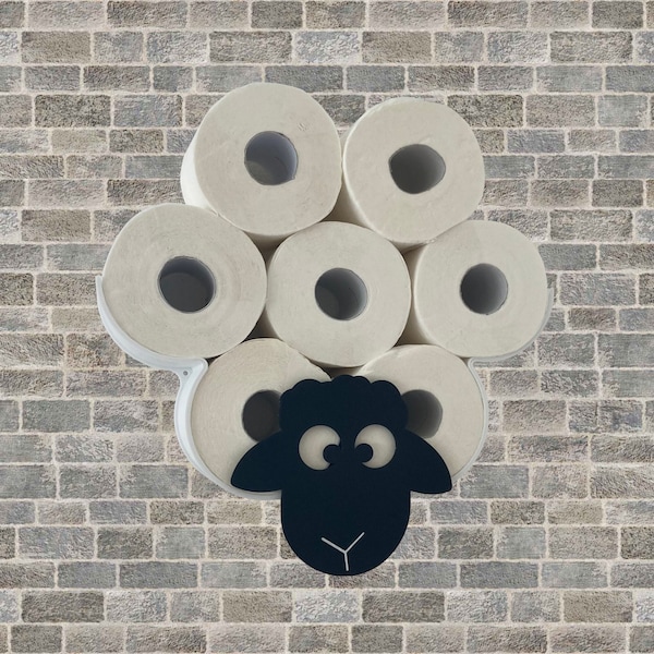 Cloud - toilet paper holder sheep | Wall black/white | Toilet roll holder toilet roll holder | Replacement roll holder toilet paper holder