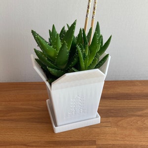 Chinese Takeout Box Flower Pot Planter made of bioplastic in Chinese takeout box design Plant pot 3D printing Large image 1