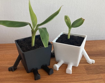 cute plant pot with legs and arms | people plant pot | Seated plant pot | Planter | 3D printing